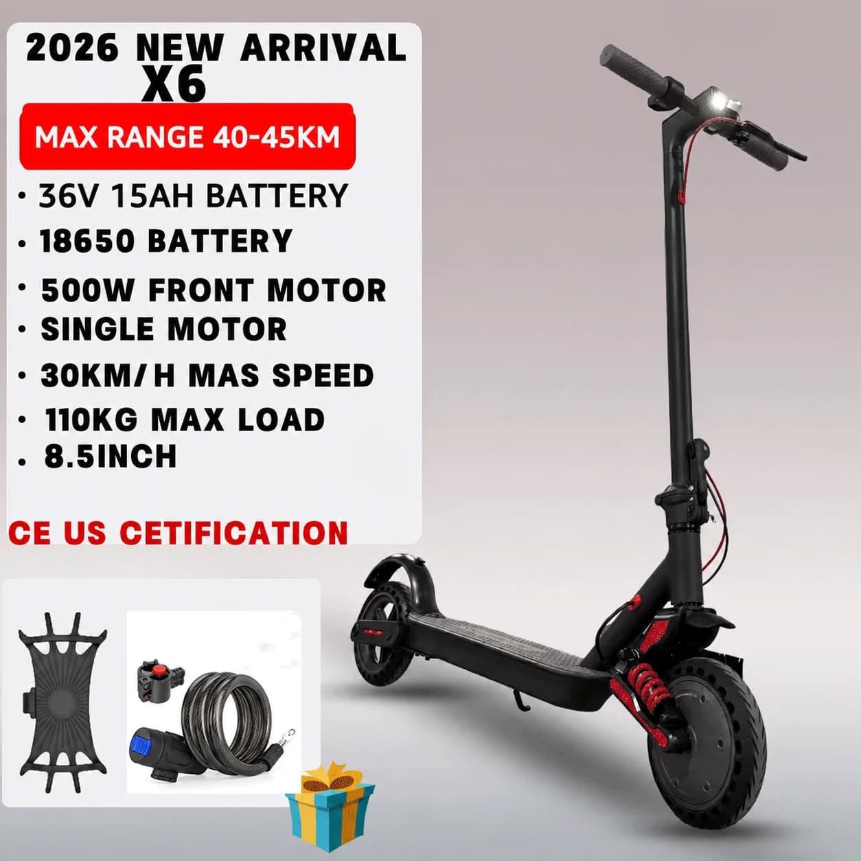 Trottinette électrique pour adultes, pneus pneumatiques de 10 pouces, moteur de 1200 W, trottinette 