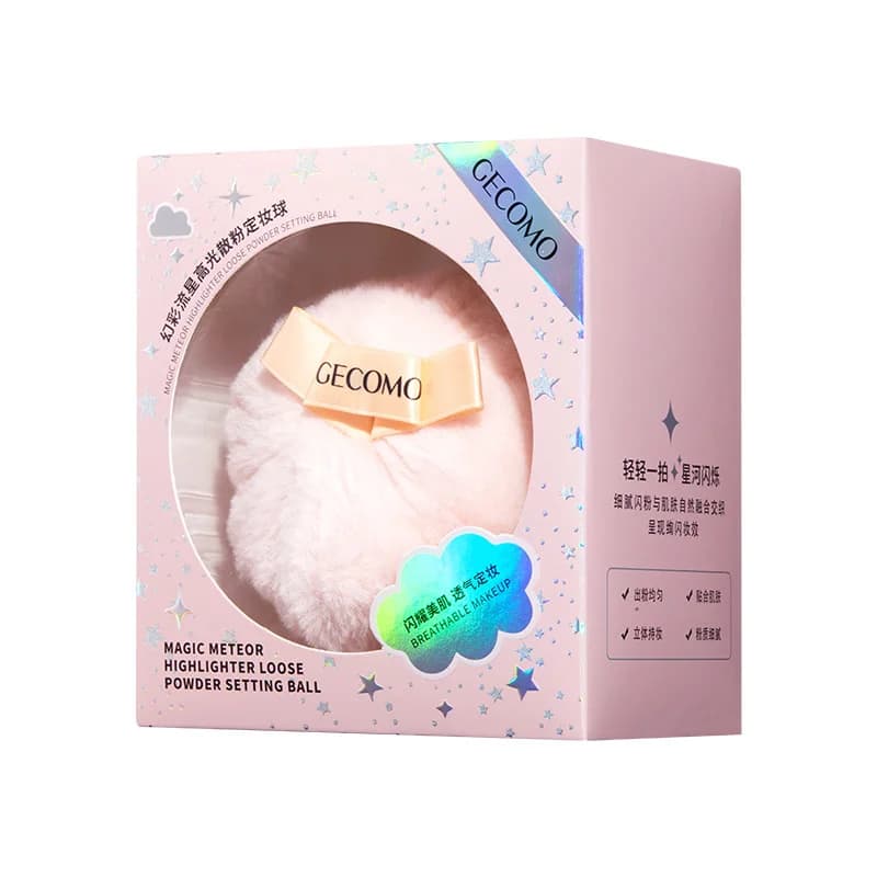 Grande bouffée de poudre à paillettes moelleuses, bouffante de poudre ronde pour le corps, bouffante
