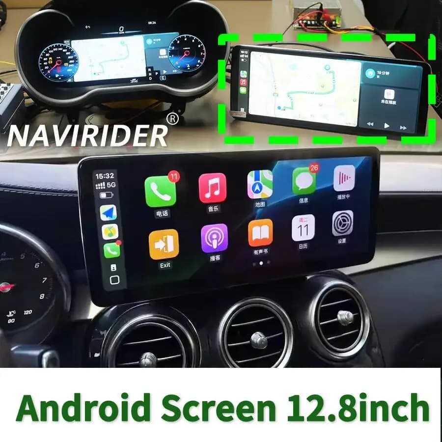 Compteur de vitesse de cabine virtuelle avec caméras d'angle mort pour Mercedes Benz classe C W205 G