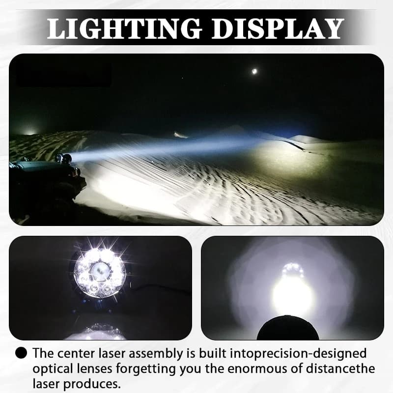 Fournisseur de phares laser ronds de 7 pouces 60W 1900M, phare de travail LED laser de 7 pouces pour