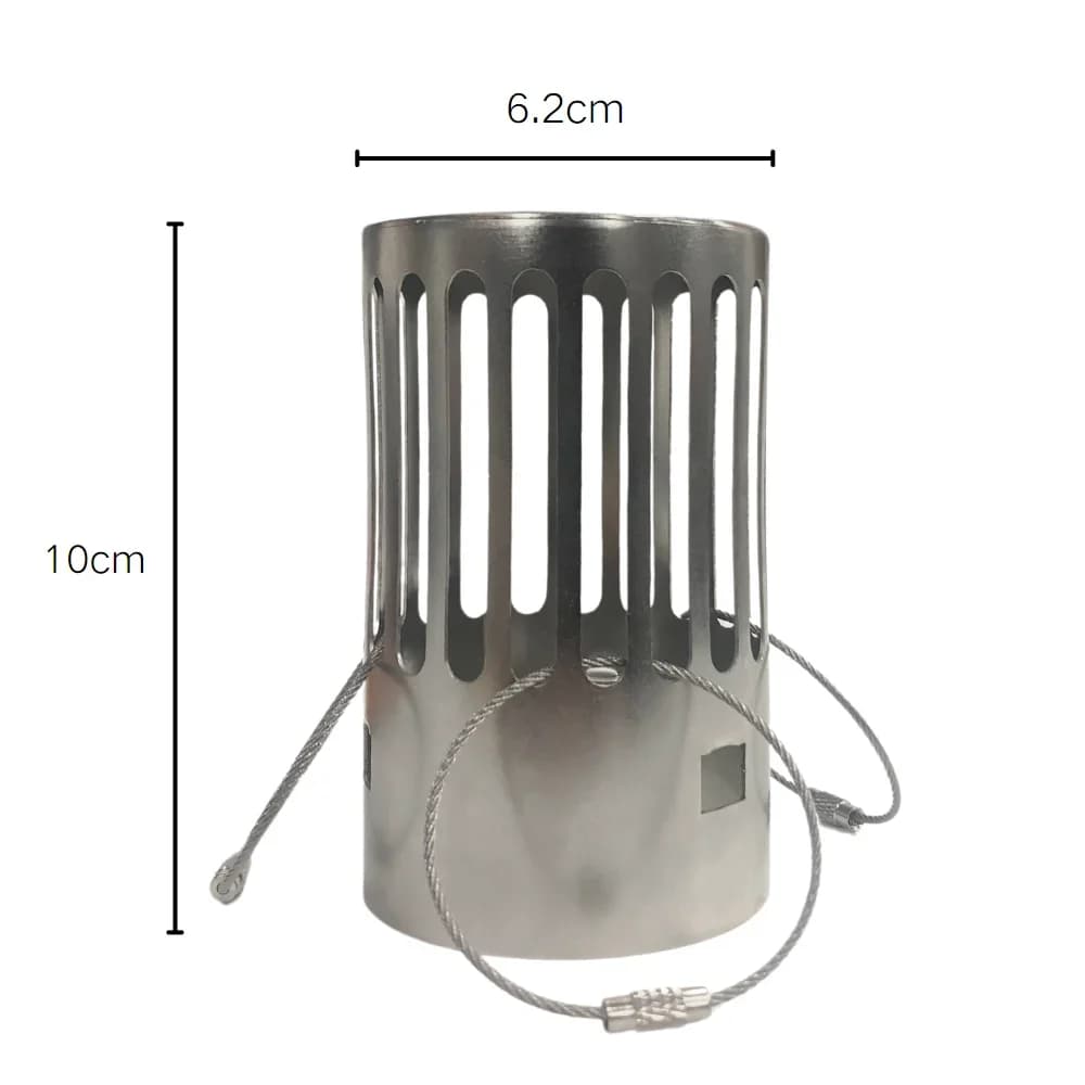 Capot de cheminée pour poêle à bois de camping 62 mm en acier inoxydable, avec protection anti-étinc