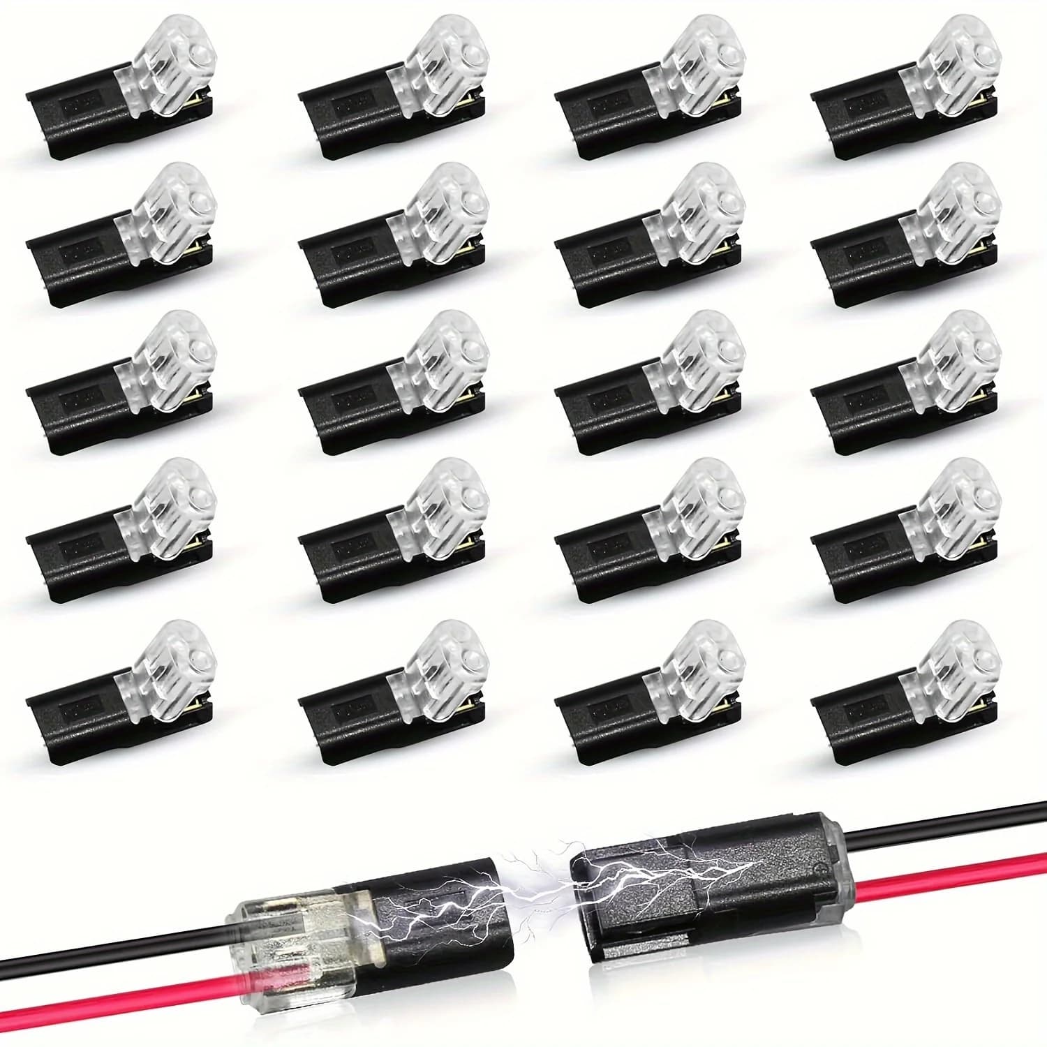 Connecteurs d'insertion double ligne-2 broches 2 ports, isolés en PVC, contacts en cuivre, connexion