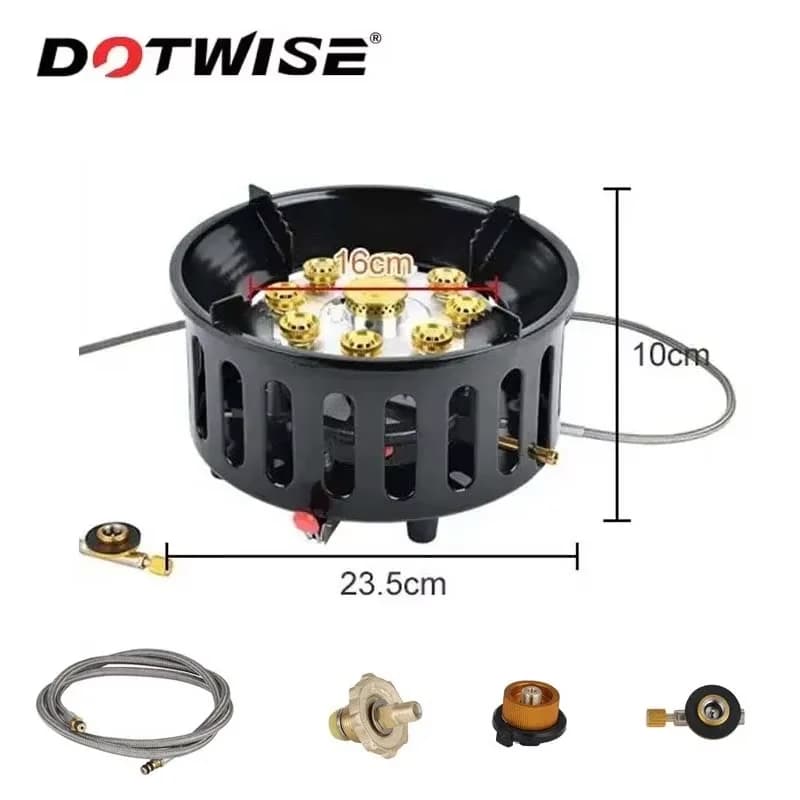Réchaud de Camping 21000W, 9 cœurs, haute puissance, brûleur à gaz touristique, Portable, coupe-vent