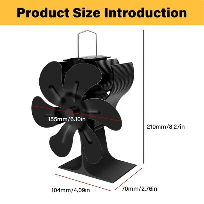Nouveau ventilateur de poêle à chaleur Eco silencieux noir 6 pales bûche brûleur à bois