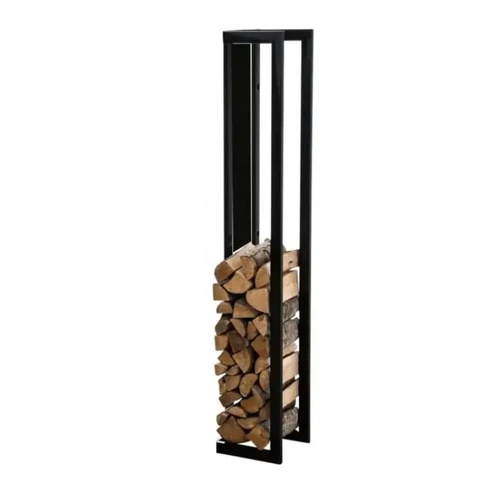 Porte-bûches en métal robuste au design moderne, facile à assembler, pour l'intérieur et l'extérieur