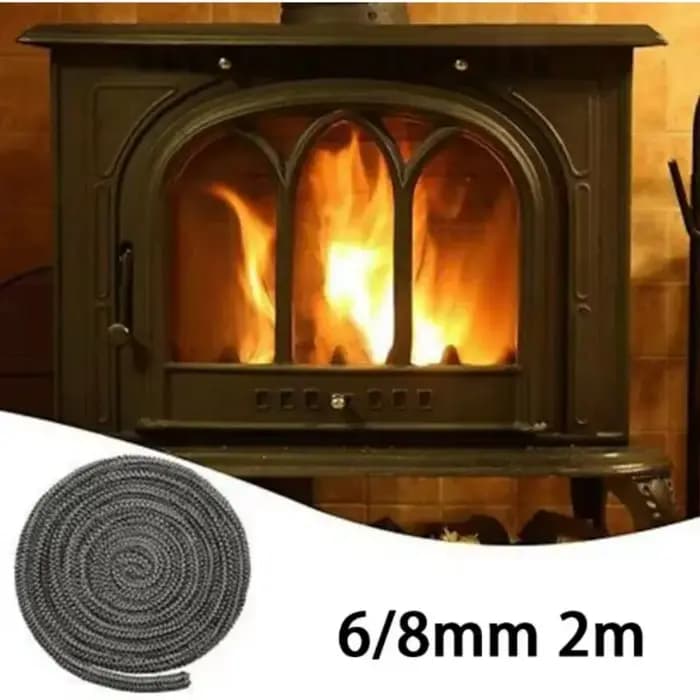 Poêle à bois noir, corde à feu