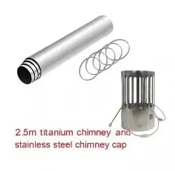 Capot de cheminée pour poêle à bois de camping 62 mm en acier inoxydable, avec protection anti-étincelles et protection contre la pluie, résistant à la chaleur, pour tente