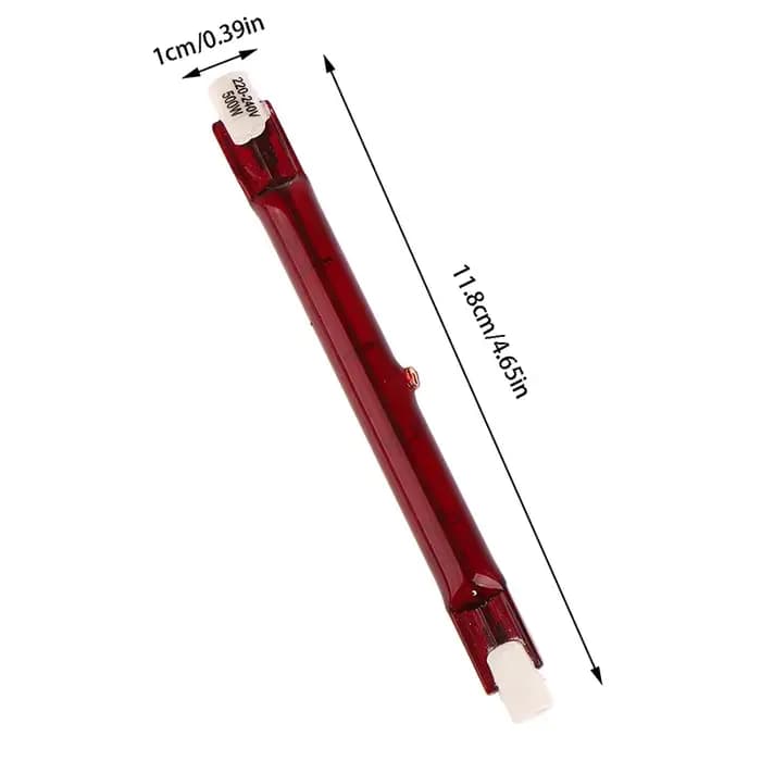 1Pc 500W rouge R7 IR infrarouge halogène Parasol extérieur chauffage Tube ampoule lampe 118mm décoration de la maison fournitures de fête de vacances