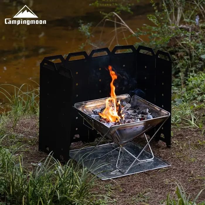 CAMPINGMOON YD-40 YD-50 Grand pare-vent extérieur pour foyer