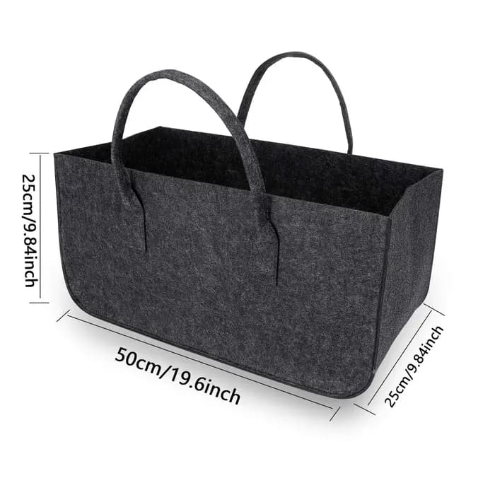 Grand panier pliable en feutre pour bois de chauffage, sac shopper pour journaux, bois de chauffage,