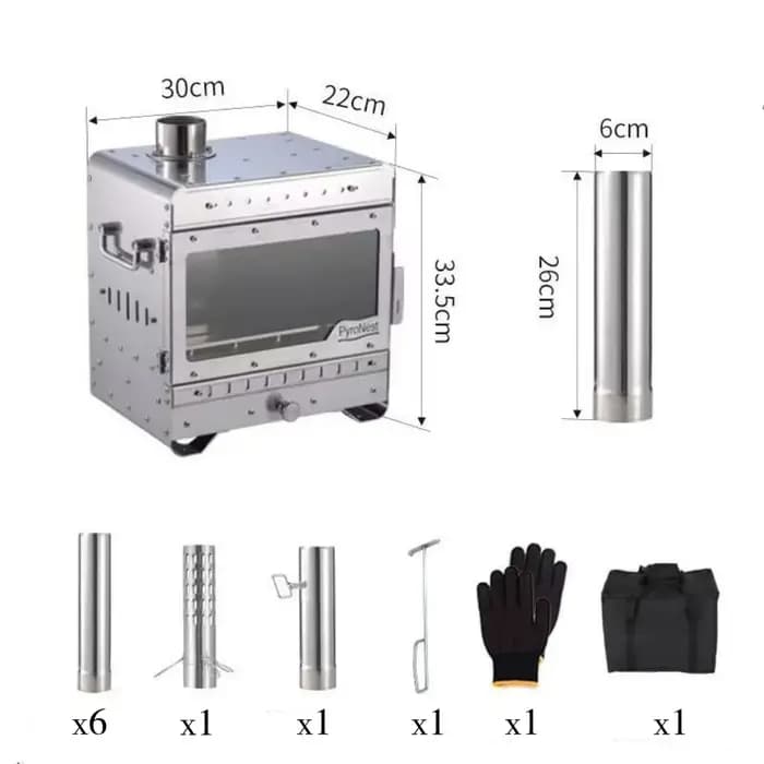 Camping poêle à bois 430 acier inoxydable tente chaude