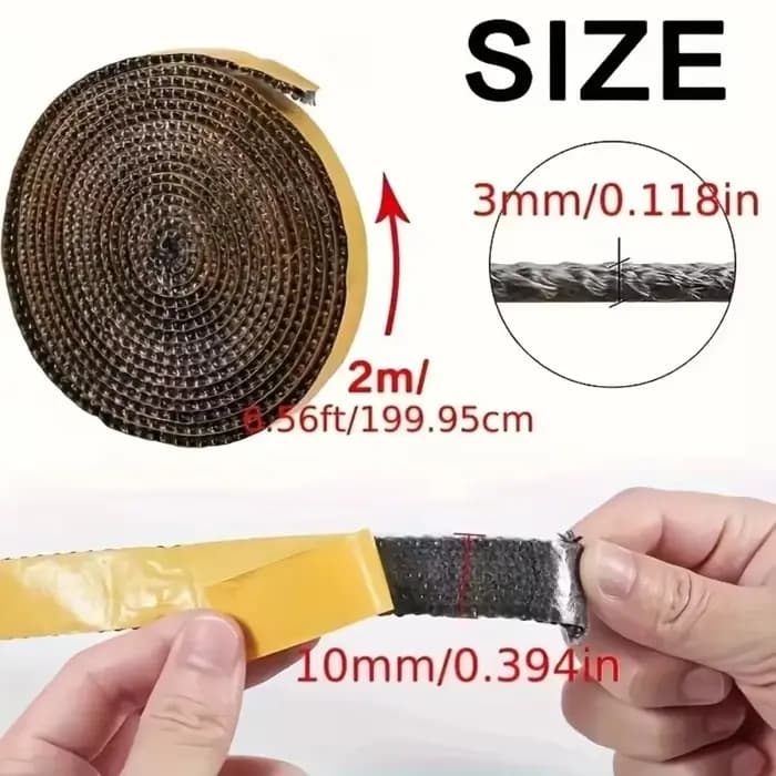 Bande d'étanchéité autocollante en fibre de verre résistante à la chaleur pour cheminée