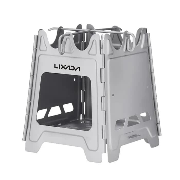VEXADA-Mini Foyer d'Extérieur Pliable en Acier Inoxydable avec Charnière, Poêle à Bois pour le Campi