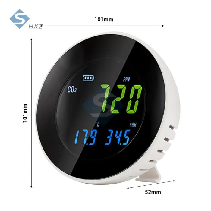 Détecteur de gaz CO2, moniteur numérique de qualité de l'air HT-501 avec ℃ / ℉ Commutateur