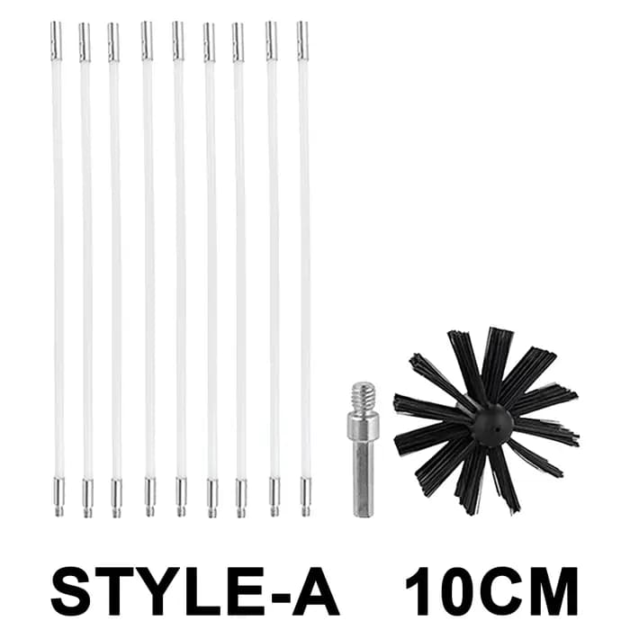 Kit de nettoyage de cheminée flexible 150 mm – Brosse et tige de nettoyage de cheminée à long manche