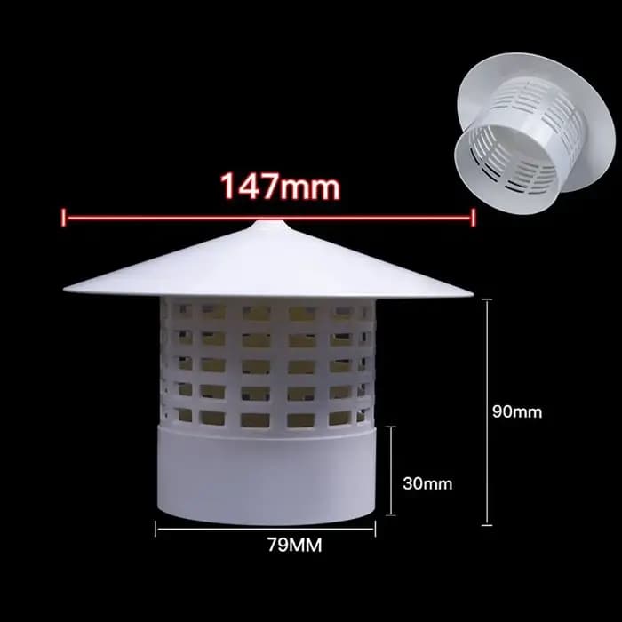 Grille d'Aération de Toit en PVC de 75/110/160/200mm, Couvercle Rond pour Ventilation