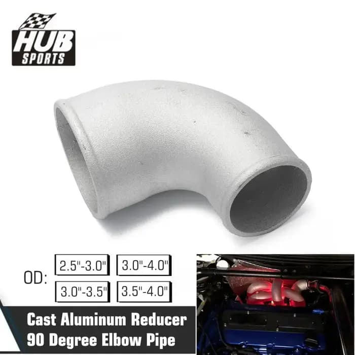 HUB Sports – tuyau coudé réducteur à 90 degrés en aluminium moulé Turbo