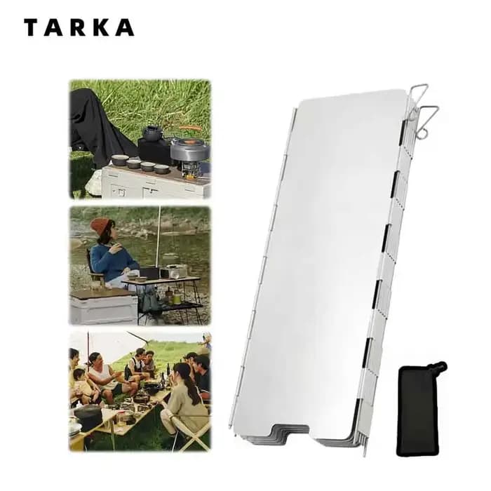 TARKA poêle pliant pare-vent coupe-vent écran garde brûleur à gaz pare-brise chauffage pique-nique ustensiles de cuisine fournitures