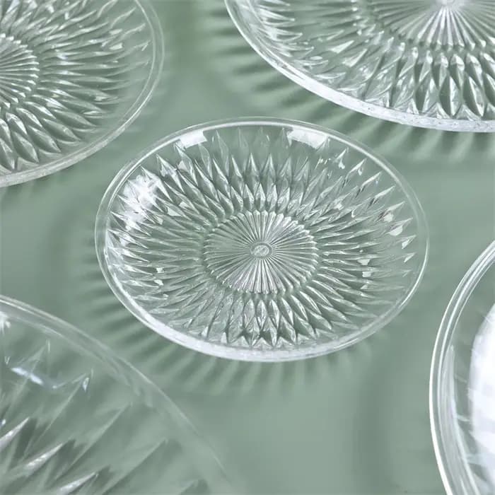 Assiette de fruits transparente pour collations et bonbons