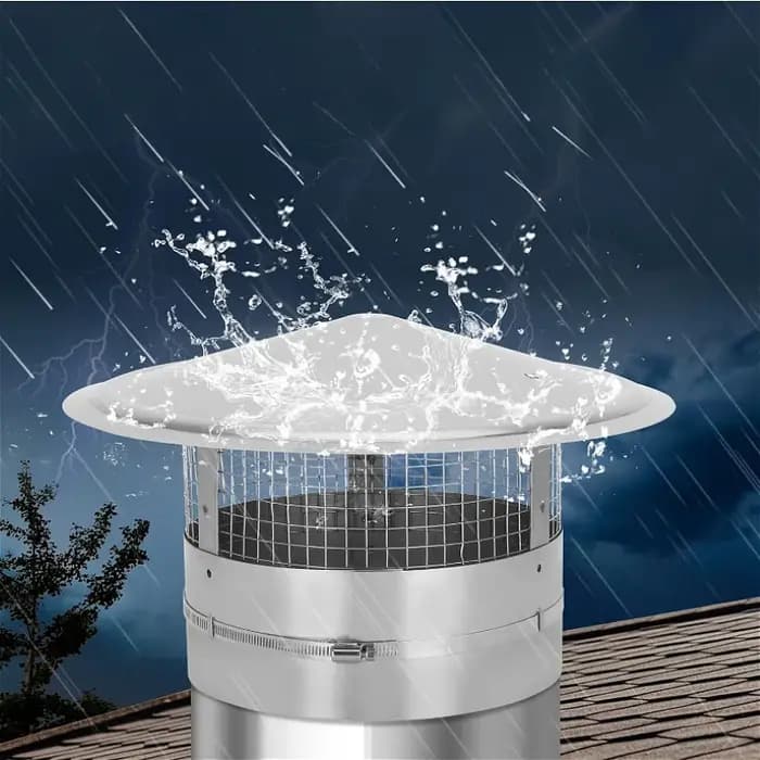 1 pièce – Capuchon de cheminée rond réglable et renforcé avec écran et pince pour échappement de foyer 100/150/180/200 mm en acier inoxydable