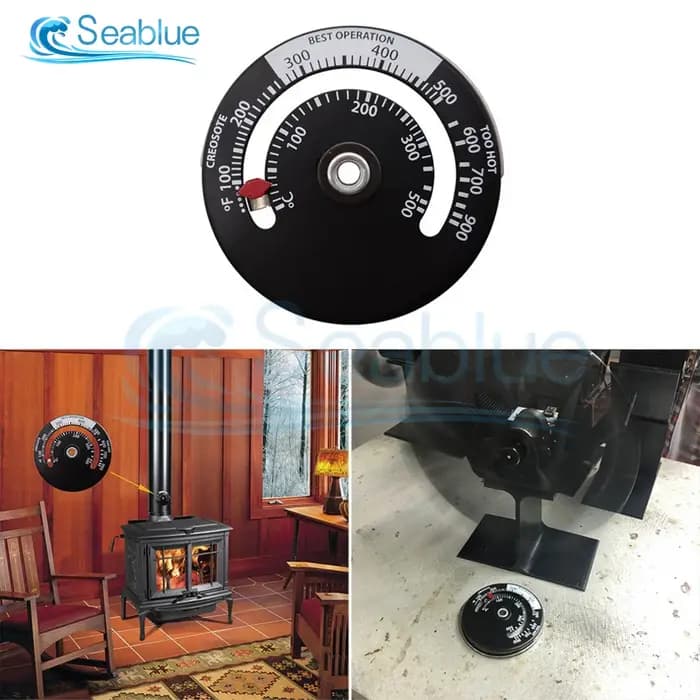 Hermomètre chaud poêle à bois magnétique chauffage thermomètre cheminée ventilateur