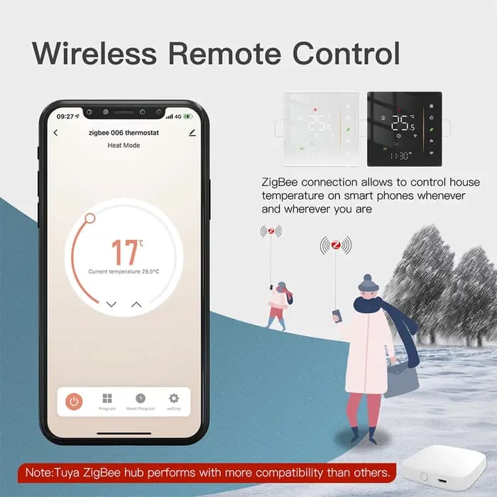 Moes Zigbee Thermostat régulateur de température ambiante de l'eau/chauffage électrique au sol chaudière à gaz humidité Tuya fonctionne avec Alex 5A16A