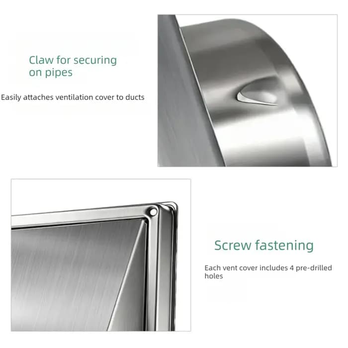Grille d'aération carrée en acier inoxydable durable