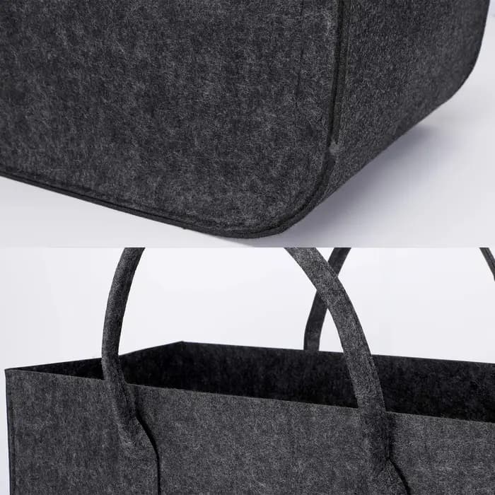 Grand panier pliable en feutre pour bois de chauffage