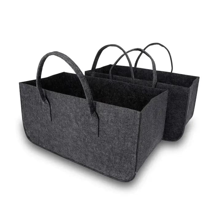 Grand panier pliable en feutre pour bois de chauffage