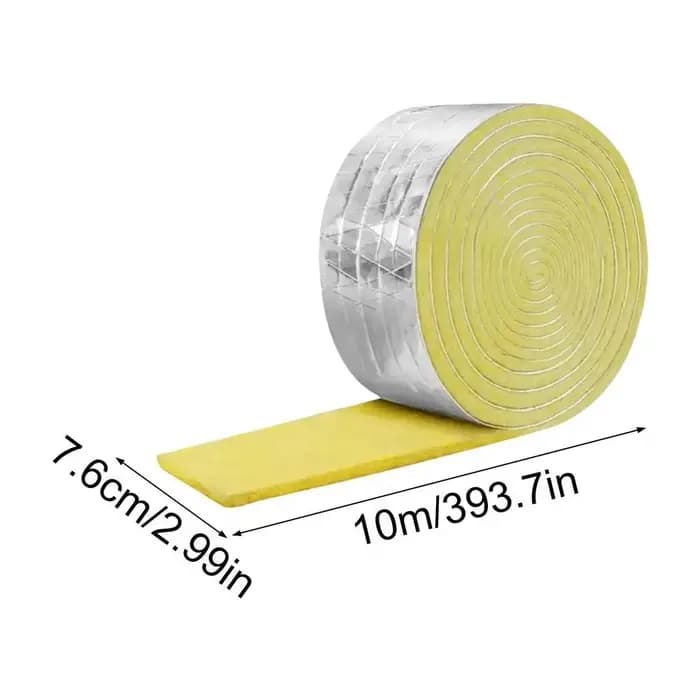 Bande isolante ignifuge autocollante en laine de verre pour tuyauterie industrielle et eau chaude, a