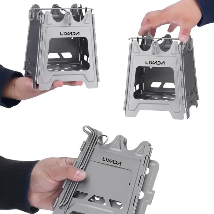 Mini Foyer d'Extérieur Pliable en Acier Inoxydable avec Charnière
