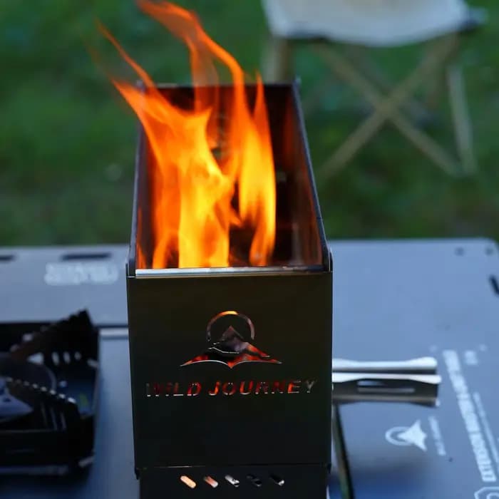 Camping pliant brasero IGT demi-unité feu de joie poêle bureau feu de camp Furance coupe-vent