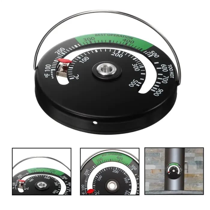 Thermomètre magnétique pour poêle à bois 0-500 Celsius