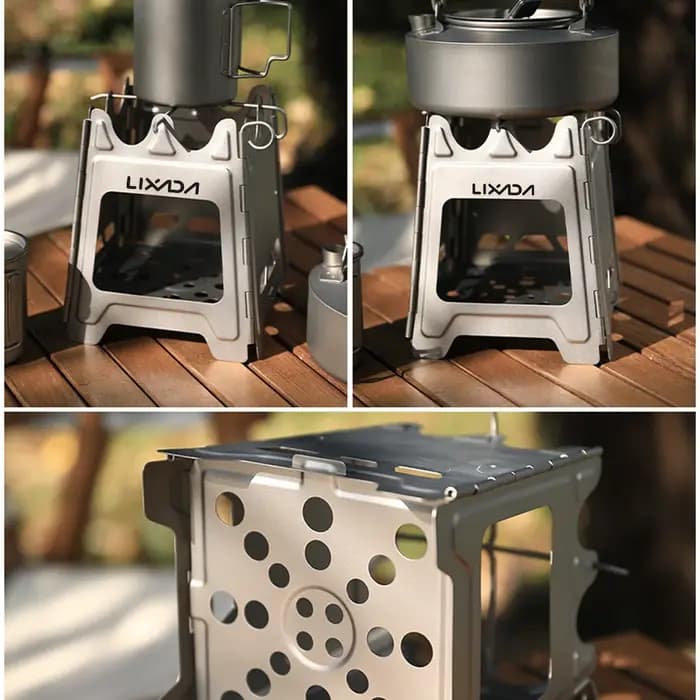 Mini Foyer d'Extérieur Pliable en Acier Inoxydable avec Charnière
