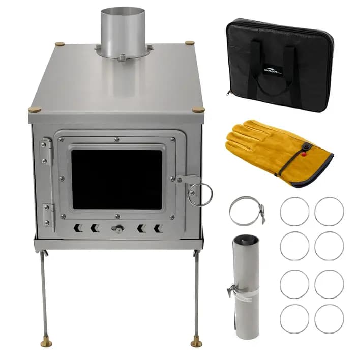 Poêle à bois pliable pour personnes âgées, esprit léger, durable, portable, pliant, camping en plein