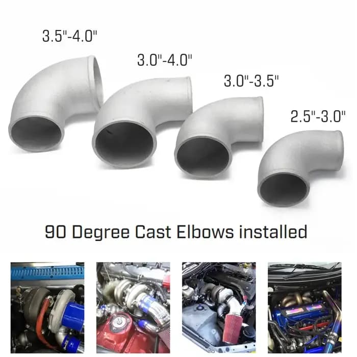 HUB Sports – tuyau coudé réducteur à 90 degrés en aluminium moulé Turbo