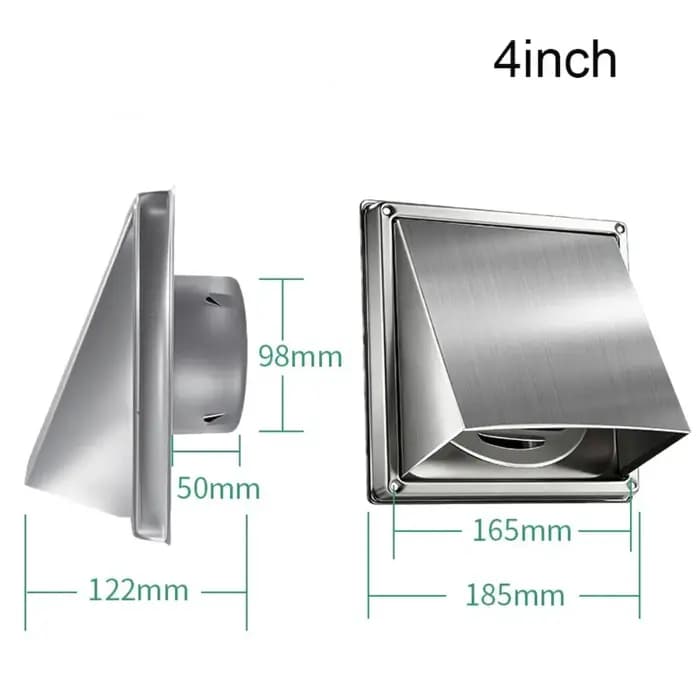 Grille d'aération carrée en acier inoxydable durable, étanche, pour séchoir, sortie d'air, conduit r