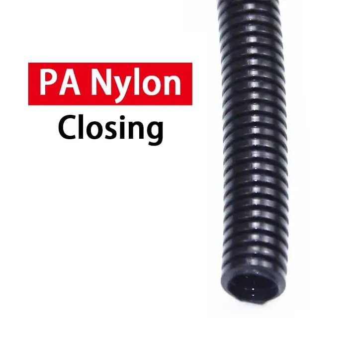 Conduit ondulé en plastique 1/5/10M, 7-54.5mm, tuyau PE ignifuge, Protection des fils, manchon noir,