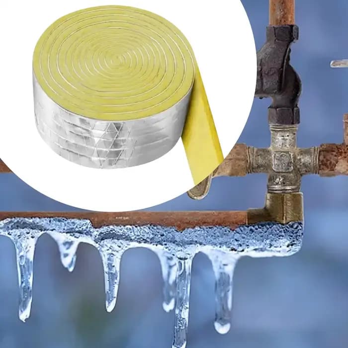 Bande isolante ignifuge autocollante en laine de verre pour tuyauterie industrielle et eau chaude