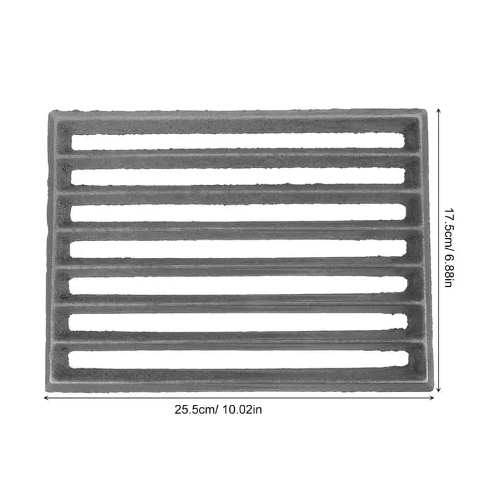 Grille de foyer rectangulaire en fonte robuste