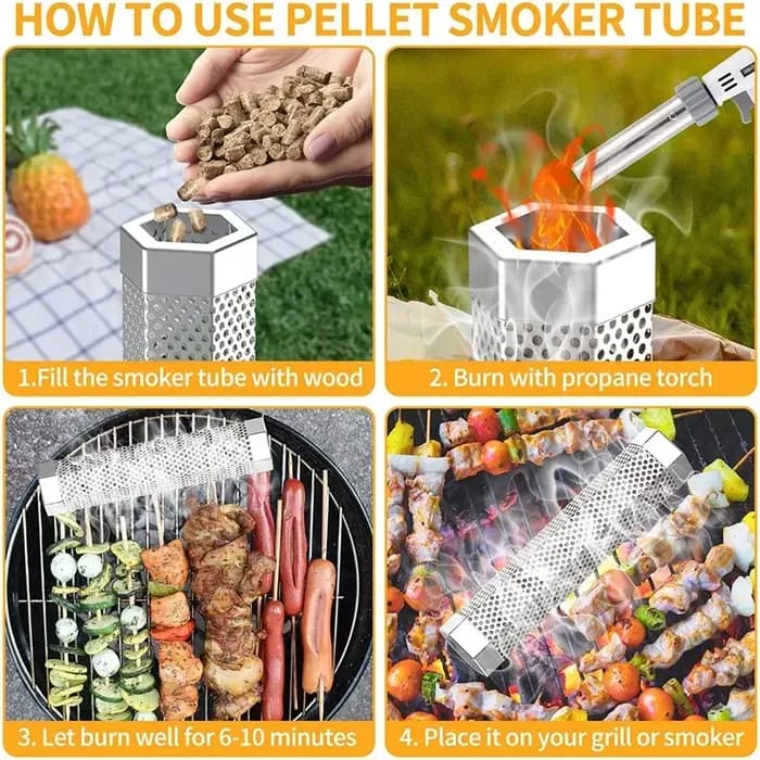 Tube à granulés en acier inoxydable pour fumer soi-même