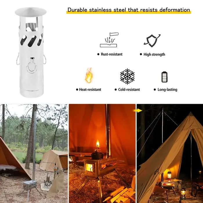 Arreteur d'étincelles en acier inoxydable Soomloom pour cheminée de poêle à bois – Capuchon anti-étincelles