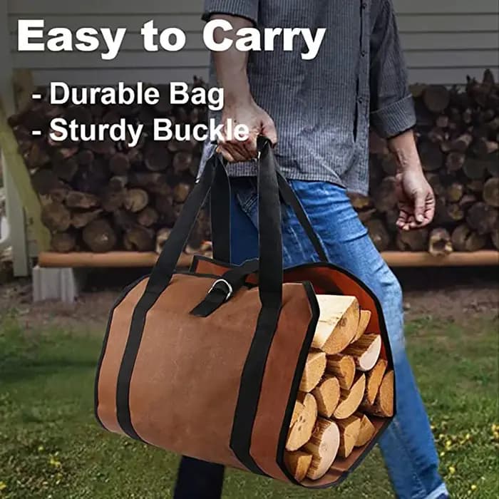 Sac de rangement portable et durable pour bois de chauffage
