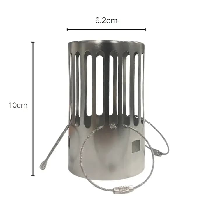 Capot de cheminée pour poêle à bois de camping 62 mm en acier inoxydable, avec protection anti-étinc