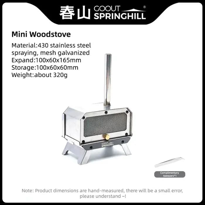 Goout Springhill Mini poêle à bois Camping en plein air Tour brûleur d'encens pliant Portable poêle