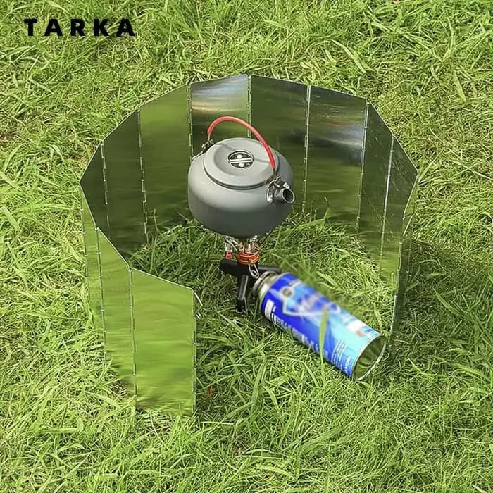 TARKA poêle pliant pare-vent coupe-vent écran garde brûleur à gaz pare-brise chauffage pique-nique ustensiles de cuisine fournitures