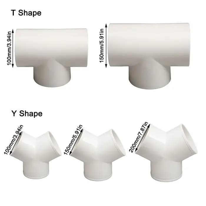 Connecteur de conduit d'échappement en PVC en forme de T/Y