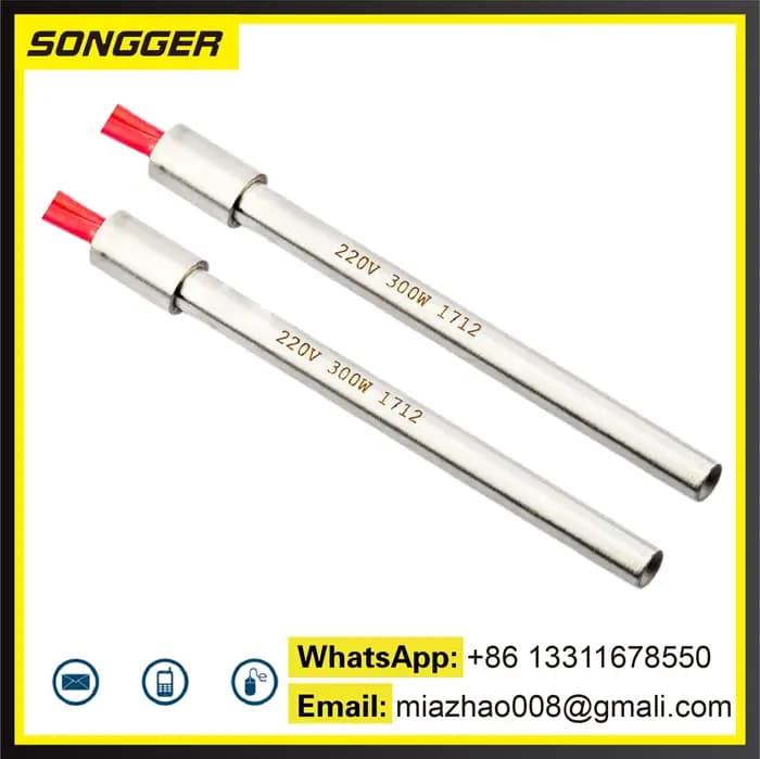Tige d’Allumage BST-107-01 220V 300W 350W pour Poêle à Granulés Biomasse Chauffage Cheminée Acier Inoxydable Allumage Rapide Haute Température Montage à Vis