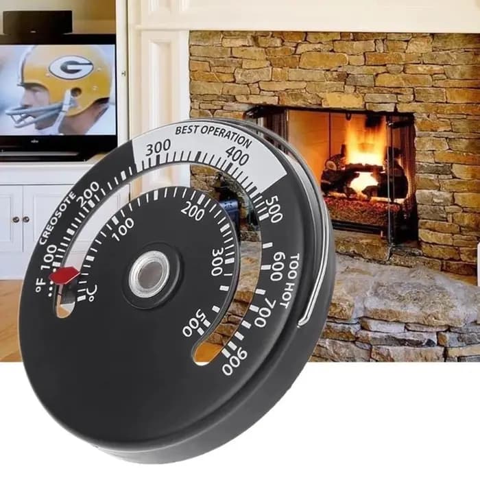 Hermomètre chaud poêle à bois magnétique chauffage thermomètre cheminée ventilateur