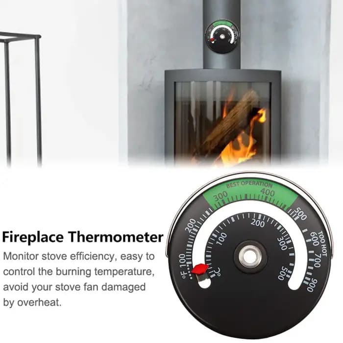Thermomètre de cheminée en alliage d'aluminium